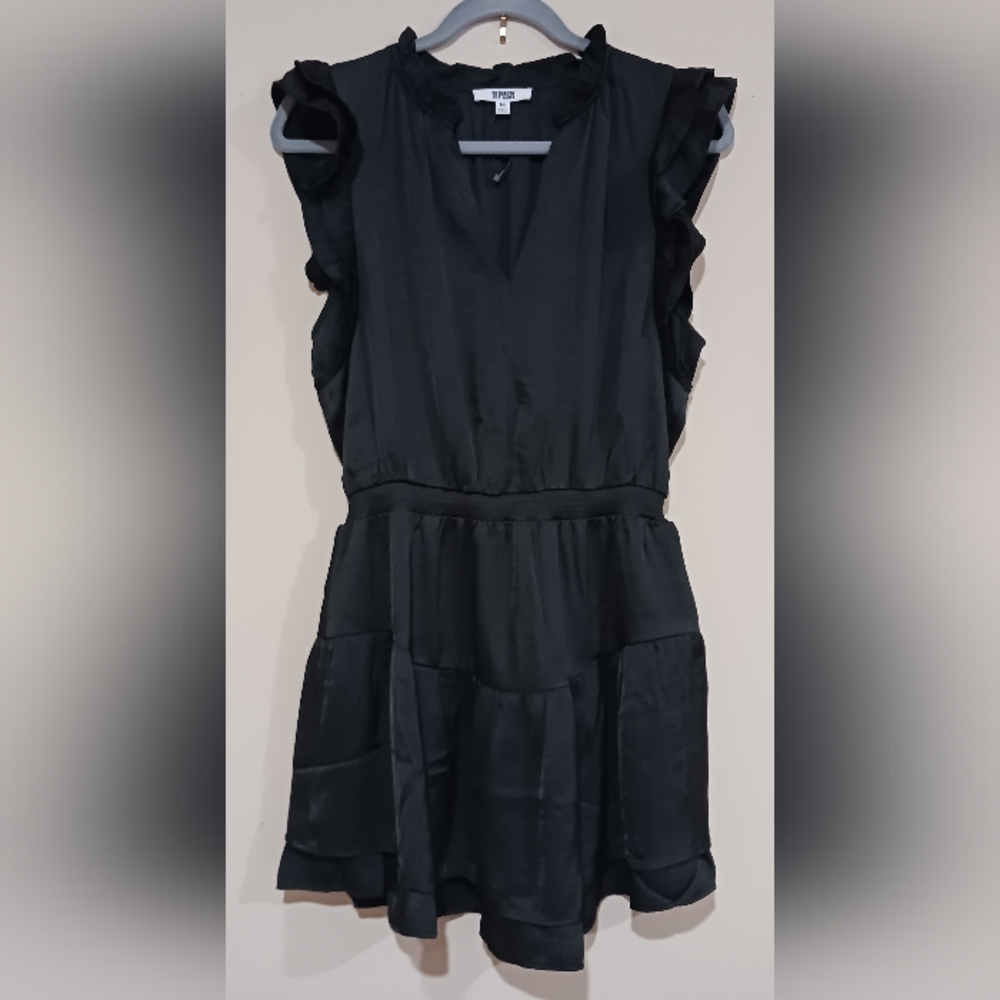 BB Dakota by Steve Madden Praire Dreams Satin Mini Blouson Dress - Picture 3 of 8